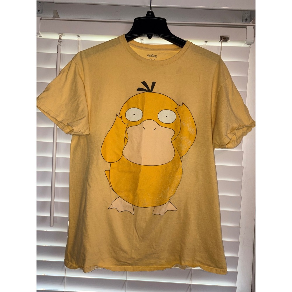 Pokemon Psyduck Graphic T-Shirt Yellow Large Mad Engine 100% Cotton Tee